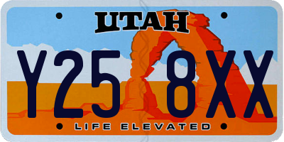 UT license plate Y258XX