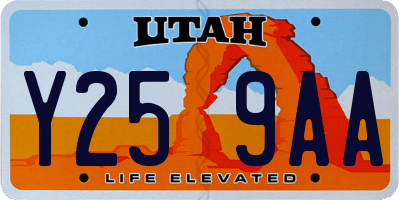 UT license plate Y259AA