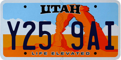 UT license plate Y259AI