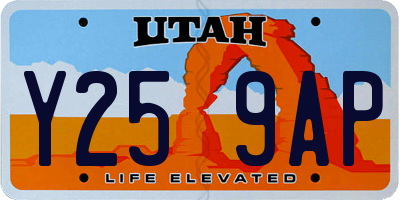 UT license plate Y259AP