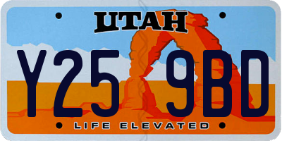 UT license plate Y259BD