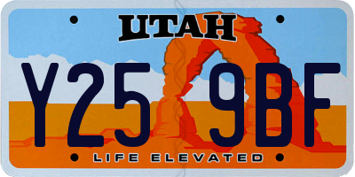 UT license plate Y259BF