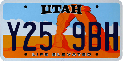 UT license plate Y259BH