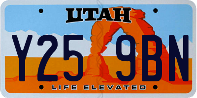 UT license plate Y259BN