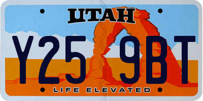 UT license plate Y259BT