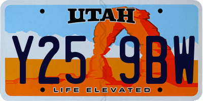 UT license plate Y259BW