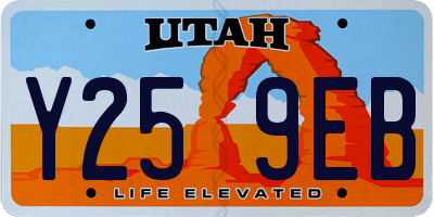UT license plate Y259EB