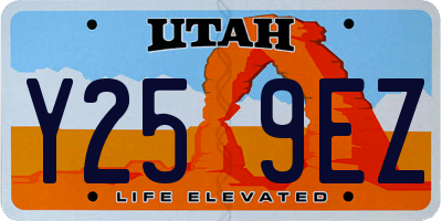 UT license plate Y259EZ