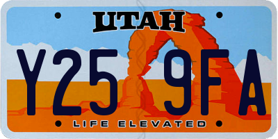 UT license plate Y259FA