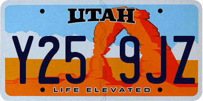 UT license plate Y259JZ