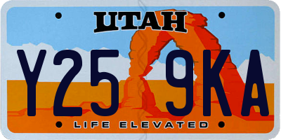 UT license plate Y259KA