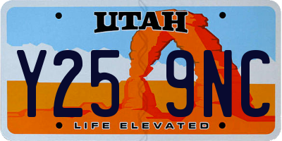UT license plate Y259NC