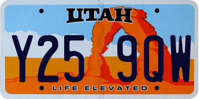 UT license plate Y259QW