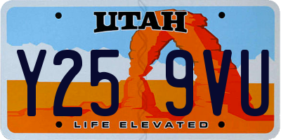 UT license plate Y259VU