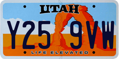 UT license plate Y259VW