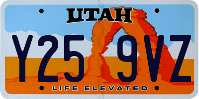 UT license plate Y259VZ