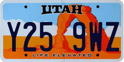 UT license plate Y259WZ