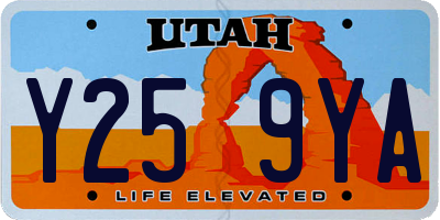 UT license plate Y259YA
