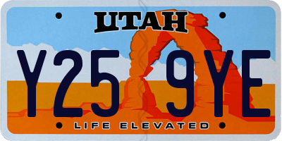 UT license plate Y259YE