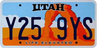 UT license plate Y259YS