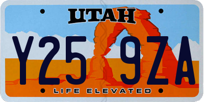 UT license plate Y259ZA