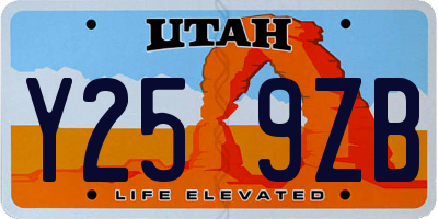 UT license plate Y259ZB