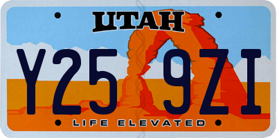 UT license plate Y259ZI