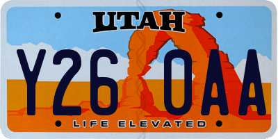 UT license plate Y260AA