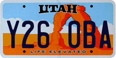 UT license plate Y260BA