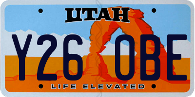 UT license plate Y260BE