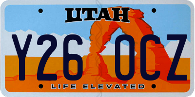 UT license plate Y260CZ