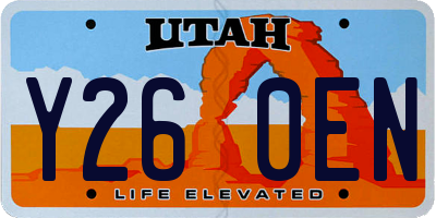 UT license plate Y260EN