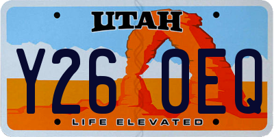 UT license plate Y260EQ