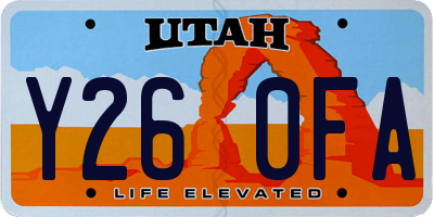 UT license plate Y260FA