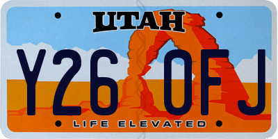 UT license plate Y260FJ