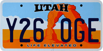 UT license plate Y260GE