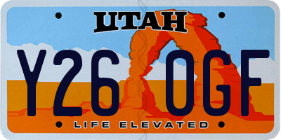 UT license plate Y260GF