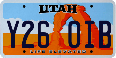 UT license plate Y260IB