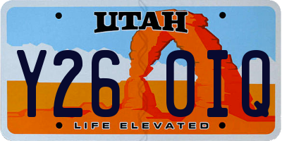 UT license plate Y260IQ