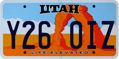 UT license plate Y260IZ