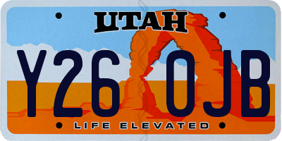 UT license plate Y260JB