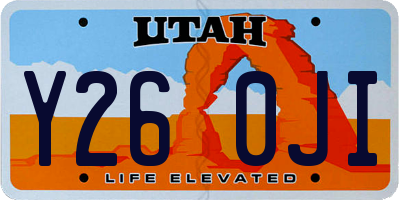 UT license plate Y260JI