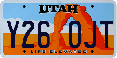 UT license plate Y260JT