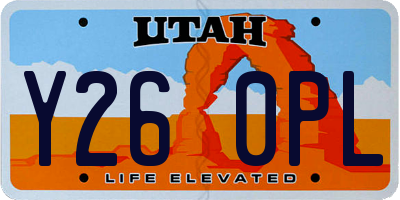 UT license plate Y260PL