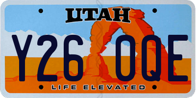 UT license plate Y260QE