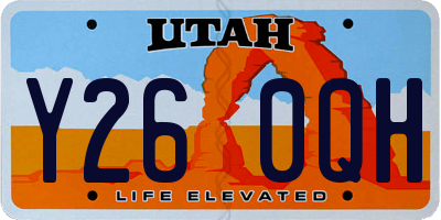 UT license plate Y260QH