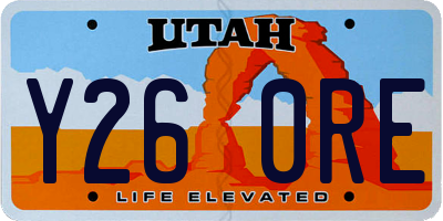 UT license plate Y260RE