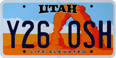 UT license plate Y260SH