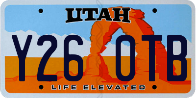 UT license plate Y260TB