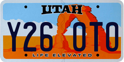 UT license plate Y260TO